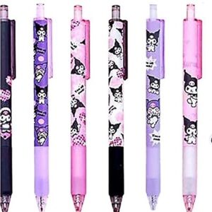 NWT Cute Kuromi Character Gel Pens Set of 6